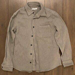 Zara Grey Herringbone Overshirt / Thick Button-Up – Men’s Large